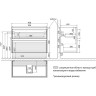 Тумба LEMARK COMBI 100 см под раковину, подвесная/напольная, 2 ящика, фасад Дуб кантри, корпус белый LM03C100T-dub