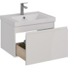 Тумба LEMARK VEON MINI 60 см под раковину, подвесная, 1 ящик, белый глянец LM02VM60T